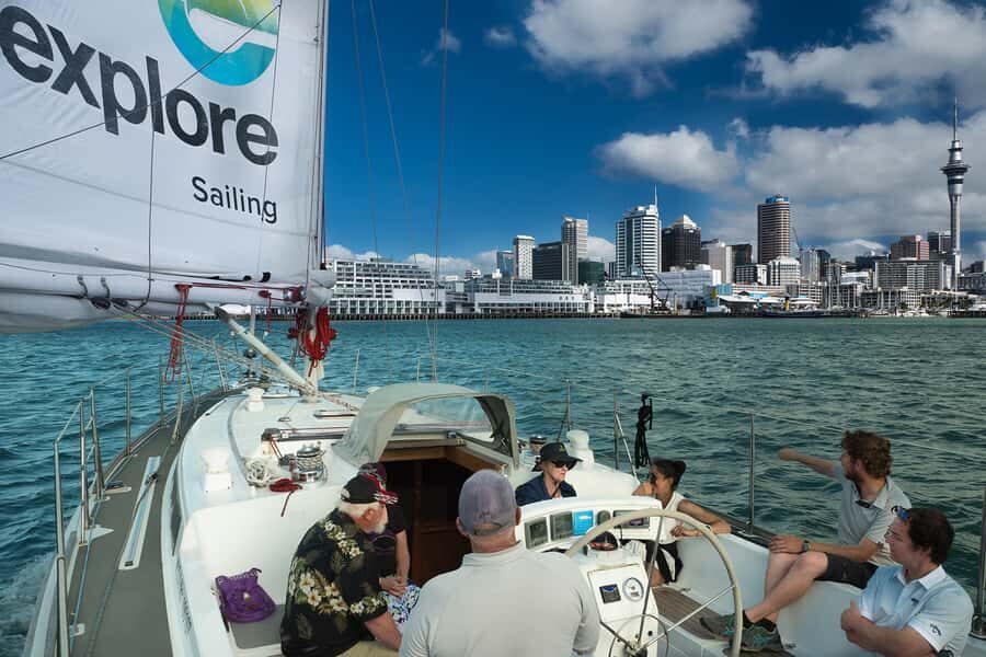 Auckland Harbour 1.5-Hour Sailing Cruise - From Viaduct to the icons: Sky Tower and the Auckland Harbour Bridge from sea level