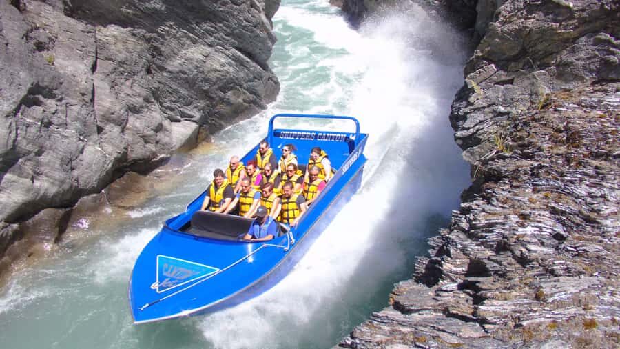 From Queenstown: Skippers Canyon Jet Boat Ride - Pipeline Bungy area break: a calm pause with real canyon angles