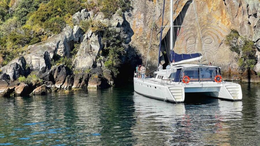 Lake Taupo: Luxury Sailing Catamaran to Māori Rock Carvings - Eco-friendly sailing comfort: do you get sails up