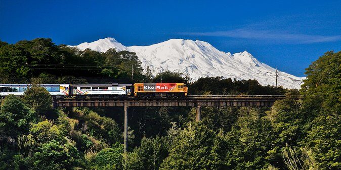 Northern Explorer Train Journey from Wellington to Auckland - Tongariro National Park: volcano drama from the open-air decks