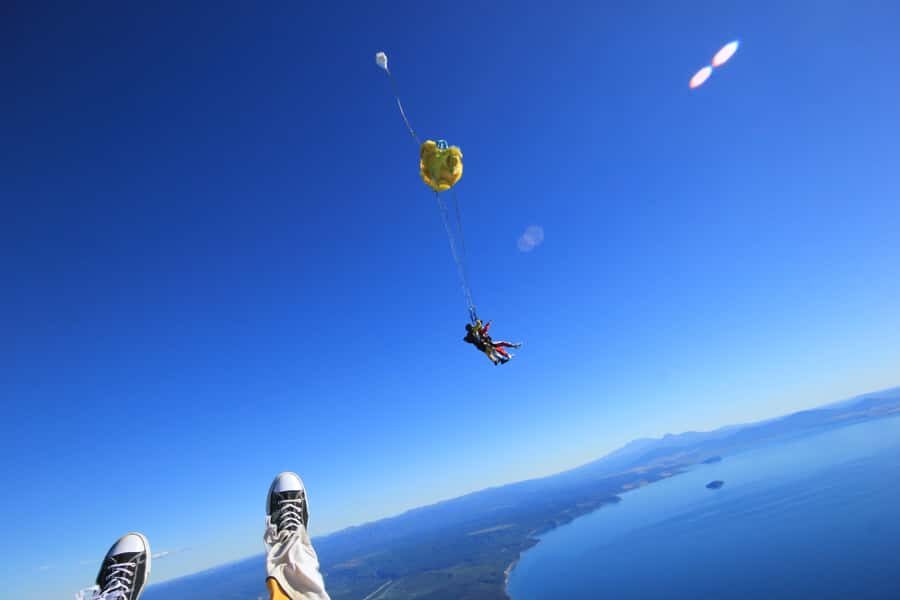 Tandem Skydive Experience in Taupo - The plane ride over Lake Taupo and the Mount Doom view
