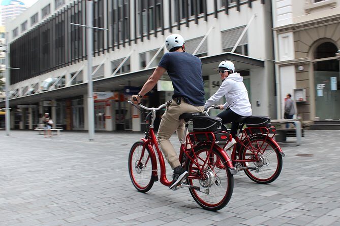 The Classic: our most popular electric bike tour of Auckland's Highlights - Start line near Quay Street: where the tour begins and how it runs