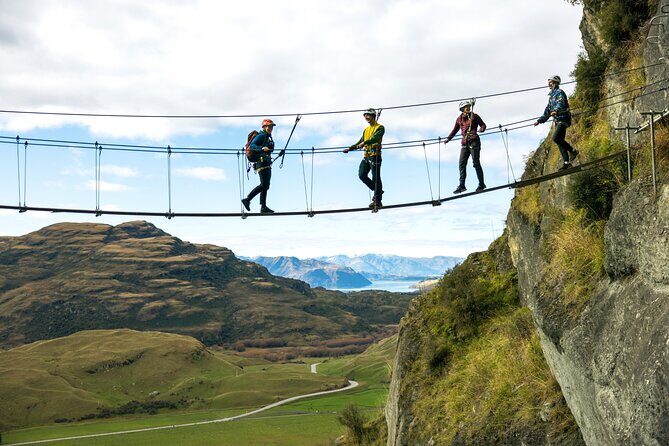 Wildwire Wanaka- Level 2 (4 Hours) - The Level 2 climb: cable waterfall route, ladders, and bridge work